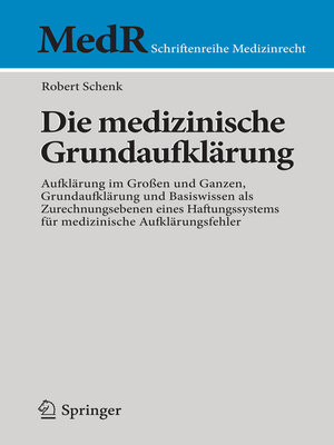 cover image of Die medizinische Grundaufklärung